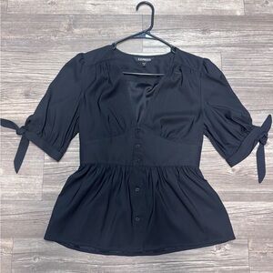 Express Black Button-Down Blouse Size Small